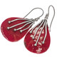 925 Silver Handmade Red Sponge Coral Sterling Dangle Earrings, 1 3/16"