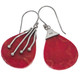 925 Silver Handmade Red Sponge Coral Sterling Dangle Earrings, 1 3/16"