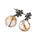 Faceted Citrine Ball Dangling Silver Marcasite Post Back Earrings, 1"