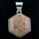 925 Silver Fossil Indonesian Fossil Coral Flower Sterling Pendant, 1 5/8"