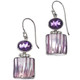 Amethyst Purple Mother Of Pearl Turbo Shell Sterling Silver Earrings, 1"