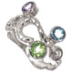 925 Silver Dainty Peridot Amethyst Topaz Sterling Sz 6 Ring
