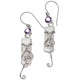 925 Silver Amethyst White Freshwater Stick Pearl Drop Dangle Earrings, 1 5/8"