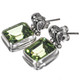 925 Silver Green Peridot Gem Sterling Post Earrings, 3/4"
