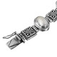 925 Silver Heavy 67 Grams Amethyst Mabe Pearl Sterling Bracelet, 8"