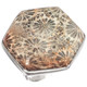 Indonesian Fossil Flower Coral 925 Sterling Sterling Silver Adjustable Sz 8 Ring