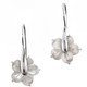 925 Silver White Mother Of Pearl Shell Flower Sterling Earrings, 9/16"