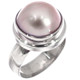 925 Silver 15mm Pink Mabe Ocean Cultured Pearl Sterling Sz 9 Ring