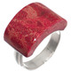 925 Sterling Silver Bright Red Coral Sterling Us 8 Ring