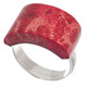 925 Sterling Silver Bright Red Coral Sterling Us 8 Ring
