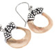 925 Silver Yellow Abalone Shell Sterling Hoop Earrings, 13/16"