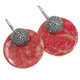 925 Silver Genuine Red Coral Sterling Earrings, 7/8"