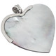 Lusterous Heart Black Mother Of Pearl Shell Sterling Silver Pendant, 2 1/4"