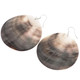 Round Oyster Black Mother Of Pearl Shell 925 Sterling Silver Earrings, 2"