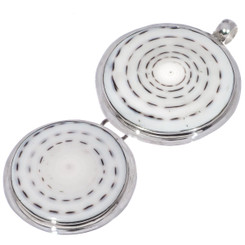 925 Silver Large Spiral Cone Shell Sterling Cascading Pendant, 2"