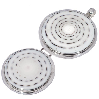 925 Silver Large Spiral Cone Shell Sterling Cascading Pendant, 2"