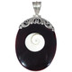 925 Silver Oval Pen Shell Shiwa Eye Sterling Pendant, 1 3/4"