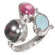 925 Silver Opulent Ruby Natural Australian Opal Peacock Pearl Sterling Us 7 Ring