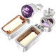 925 Silver Amethyst Large Citrine Sterling Post Earrings, 1"