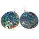 Radiant Round Paua Abalone Shell Earrings, 2 3/8"