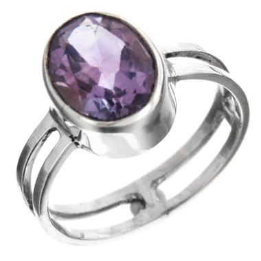 925 Silver Sparkling 3ct Amethyst Sterling Sz 6 Ring
