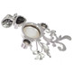 925 Silver Scrollwork Mabe Pearl Australian Opal Gemstone Pendant, 2 3/8"