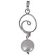 925 Silver Freshwater Coin Cultured Pearl Sterling Pendant, 1 5/8"