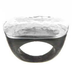 925 Sterling Silver Hammered Sono Wood Sterling Us 10 Ring