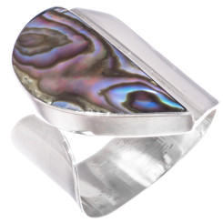 925 Silver Genuine Paua Abalone Shell Sterling Us 9 Ring