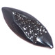 Gunmetal Black Titanium Agate Druzy Drusy 26x10mm Cabochon US-made, 1"