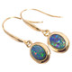 925 Silver Round Aaa Fiery Natural Opal Sterling Solid 14K Gold earrings, 3/8"