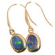925 Silver Round Aaa Fiery Natural Opal Sterling Solid 14K Gold earrings, 3/8"