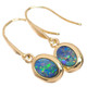 925 Silver Round Aaa Fiery Natural Opal Sterling Solid 14K Gold earrings, 3/8"