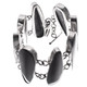 925 Silver Black Pen Shell Pear Link Sterling Bracelet, 7.5-8"