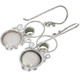 925 Silver White Coin Freshwater Cultured Pearl Peridot Sterling Earrings, 7/8"