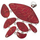 925 Silver Excentric Big Red Coral Sterling Pendant, 2 3/4"