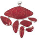 925 Silver Excentric Big Red Coral Sterling Pendant, 2 3/4"