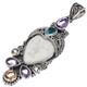 925 Silver Bali Mixed Gems Goddess Bone Sterling Pendant, 1 3/4"
