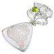925 Silver Biwa Stick Pearl Opal Titanium Druzy Peridot Sterling Pendant, 1 3/4"