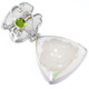 925 Silver Biwa Stick Pearl Opal Titanium Druzy Peridot Sterling Pendant, 1 3/4"