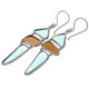 925 Silver Aqua Blue Brown Beach Glass Sterling Earrings, 1 1/2"