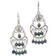 925 Silver Playful Peacock Cultured Freshwater Pearls Chandelier Earrings, 2"