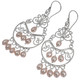 925 Silver Playful Cream Cultured Freshwater Pearls Chandelier Earrings, 2"