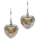 925 Silver Heart Gold-tone South Sea Mabe Cultured Pearl Sterling Earrings, 3/4"