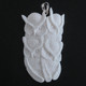925 Silver Handmade Owl Family Bison Bone Sterling Pendant, 2 7/8"