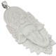 Hand Carving Hindu God Ganesha Bison Bone 925 Sterling Silver Pendant, 3 3/8"