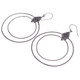 925 Silver Bali Handmade Cable Double Hoop Sterling Earrings, 2 3/8"