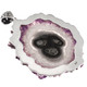 925 Silver Rare Big Amethyst Crystal Geode Slice Sterling Pendant, 3 1/8"