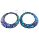 925 Silver Large Jeweler's Choice Paua Abalone Shell Hoop Earrings, 2 3/8"