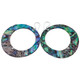 925 Silver Large Jeweler's Choice Paua Abalone Shell Hoop Earrings, 2 3/8"